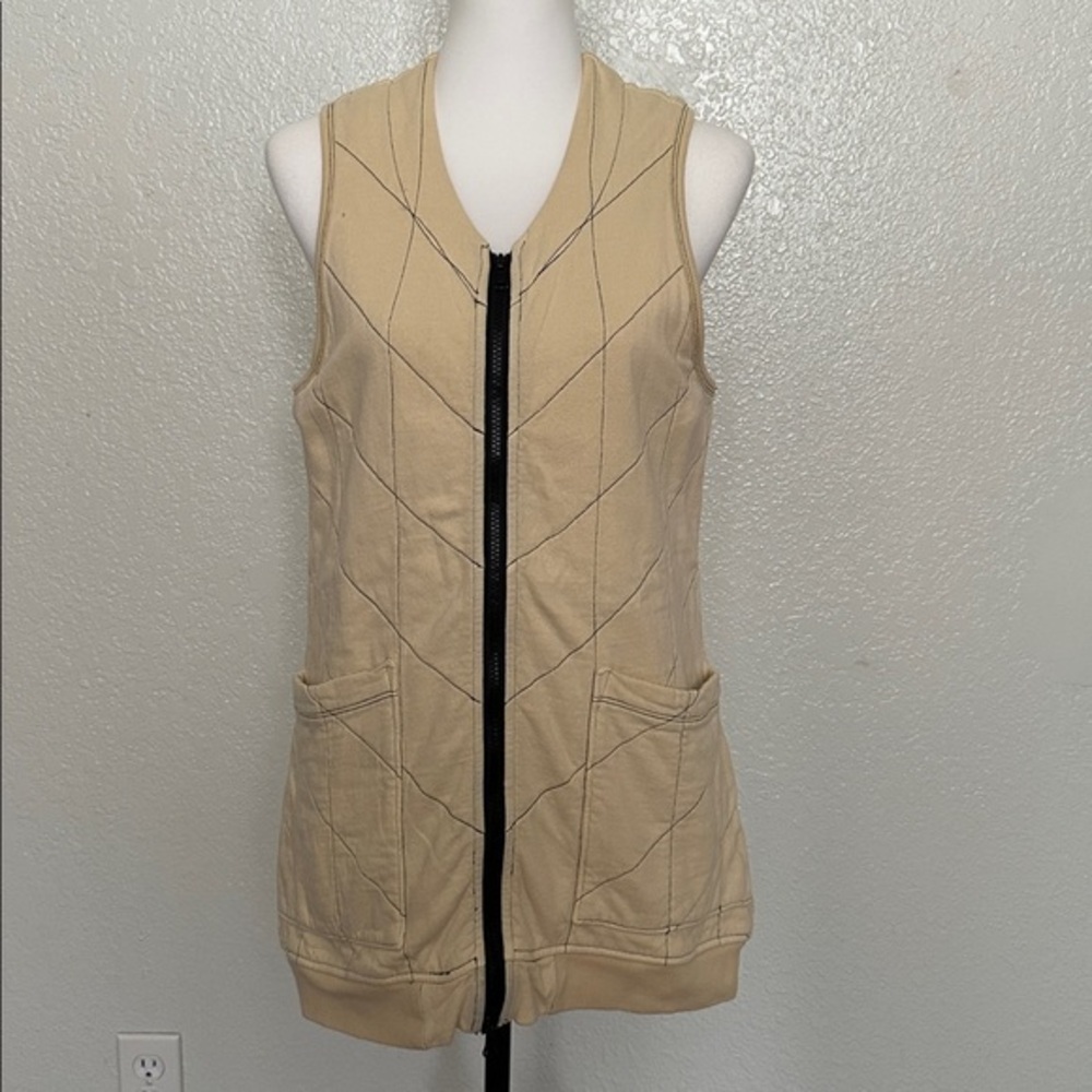 Prairie Underground Yellow Quilted Two Way Zip Longline Vest S